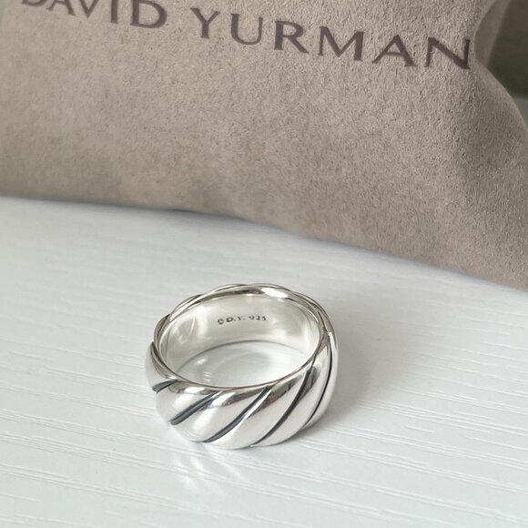 David Yurman 925 Sterling Silver Sculpted Cable Contour Ring Size 9US - Picture 5 of 7